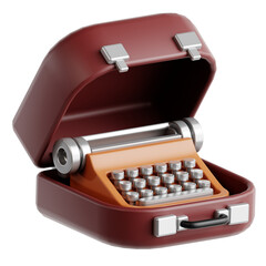 3D illustration Portable Typewriter