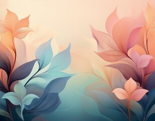Floral Symphony: A breathtaking display of abstract flora, a captivating artistic composition with soft hues and gentle gradients, evoking a sense of tranquility and aesthetic beauty.