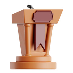 3D illustration Stage Lectern