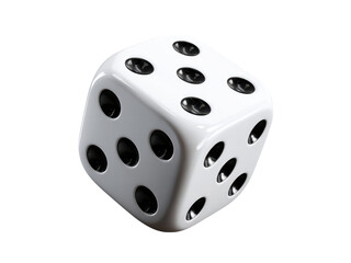 White Cube With Black Dots Against Black Background dice pips, Isolated, Png Transparent Background