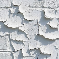 Obraz premium White paint severely cracked and peeling from brick wall