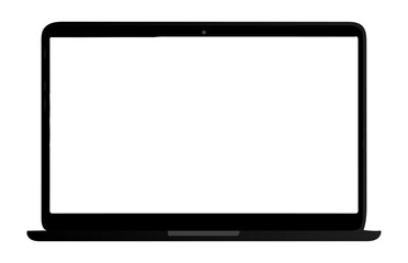 Laptop icon with blank screen. Editable vector illustration of modern computer for digital workspace. EPS tech device graphic