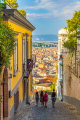 Downtown Naples city skyline, cityscape of  Italy
