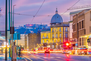 Downtown Naples city skyline, cityscape of  Italy