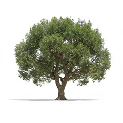 AI-Generated Oak tree isolated on a white background.