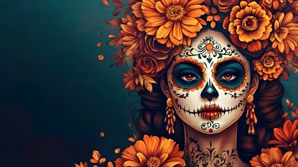 Dia de los Muertos, Mexican sugar skull girl