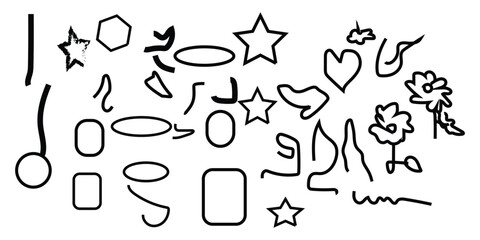 Vector alphabet letters and numbers illustration set icon design collection