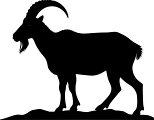 Silhouette of a mountain goat