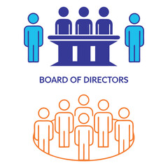 Teamwork and governance iconography representing board of directors and company leadership