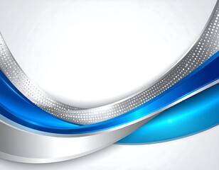 Abstract Blue and Silver Wavy Design.