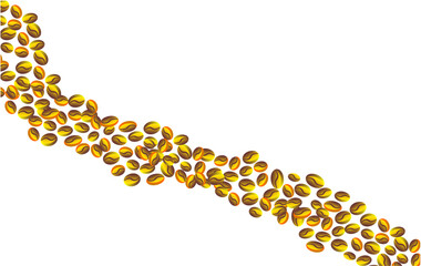 Coffee bean pattern. Roasted coffee bean pattern background. Coffee beans pattern for packaging. Golden coffee beans pattern.