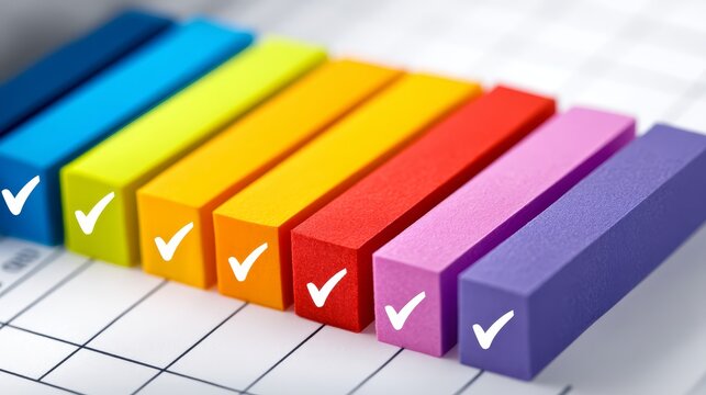 Colorful bar chart displays data visualization insights vibrant chart shows quantitative analysis using bars - Powered by Adobe