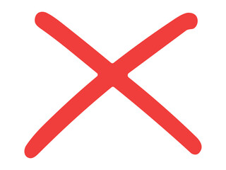 手書きの赤いバツマークのベクター素材