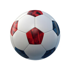Fototapeta premium Red Blue White Soccer Ball 