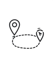Simple map route icon