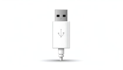 White USB flash drive
