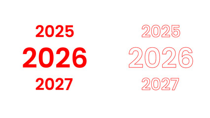 year 2026 text on transparent background 