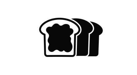 Simple black and white illustration of three slices of bread stacked