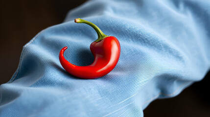 blue jeans with red chilly pepper in the fly