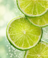 High-Quality Fresh Lime Slices with Water Drops for Authentic Summer Refreshment Modern Natural Lifestyle Content for Marketing and Social Media Campaigns