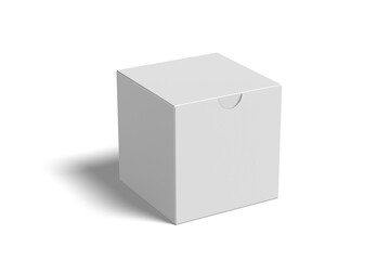 High Angle View of Blank White Square Gift Box, 3d Illustration