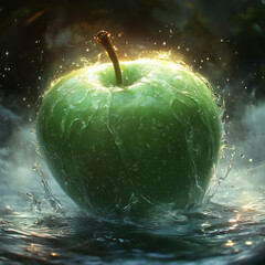 apple in water