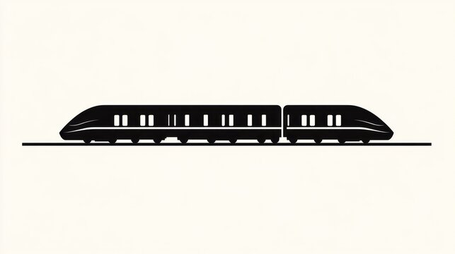 Silhouette of a high-speed train on tracks
