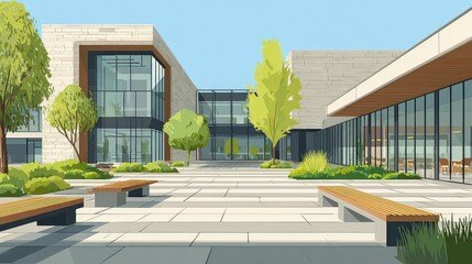 modern backyard with garden