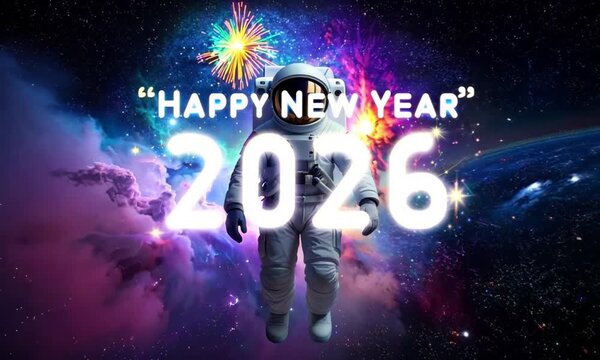 elegant typography &ldquo;Happy New Year 2026