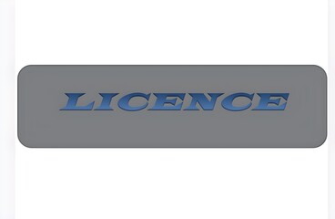 License text displayed on a grey rectangular shape with rounded corners