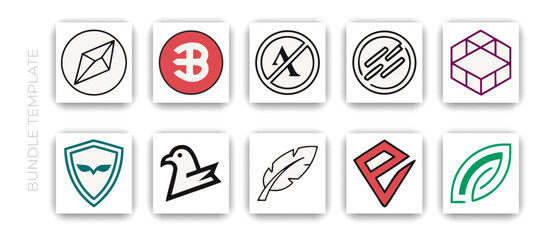 Abstract creative logo templates set, modern emblem and vector icon collection