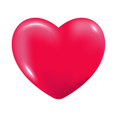 Glossy Red Heart Symbol Representing Love and Emotional Warmth

