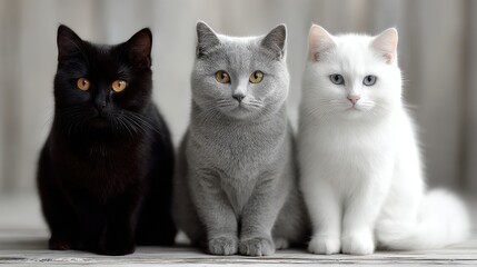 黒と灰色と白の猫