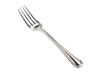 Polished silverware utensil with four tines fork metal, Isolated, Png Transparent Background