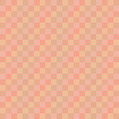 squares from hand drawn pixels. vector seamless pattern. diagonal lines. peach color repetitive background. modern decorative art. geometric fabric swatch. textile design template