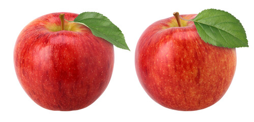 Red apple with leaves (Envy Apple) isolated, transparent PNG, PNG format, Collection