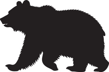 Silhouette of bear, walking bear, 
