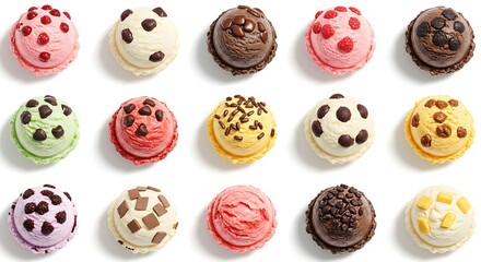 Obraz premium Delicious Ice Cream Assortment A Sweet Treat Collection