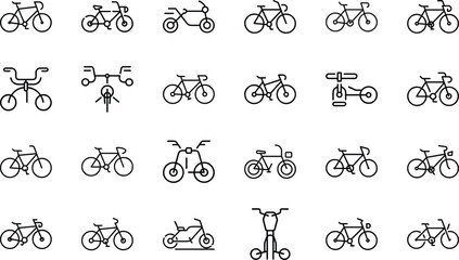 Bundle Minimal Line Icon Of A Bicycle Eps 5