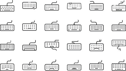 Bundle Minimal Line Icon Of A Keyboard Eps 22