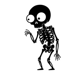 Skeleton Walking Pose Illustration