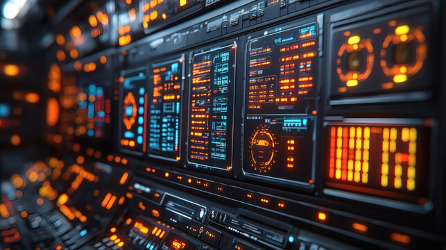 Create a high-tech depiction of a control panel