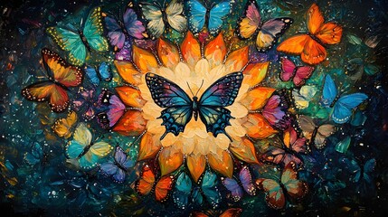 Vibrant Butterfly Art