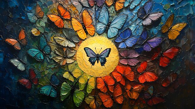 Colorful Butterfly Painting