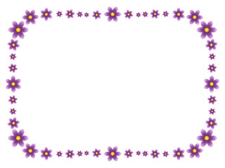 紫の花のフレーム　A-1