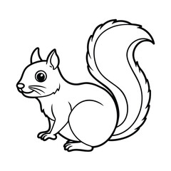 Squirrel outline drawing illustration