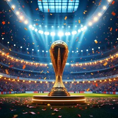 gold trophy on stage