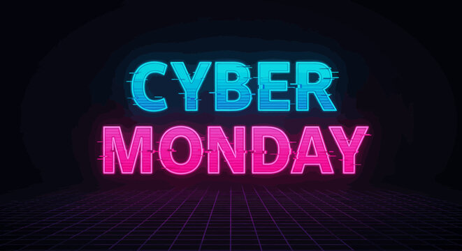 Cyber Monday Digital Glitch Text Effect - Powered by Adobe