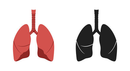 Illustration depicting healthy versus diseased lungs showcasing respiratory system anatomy