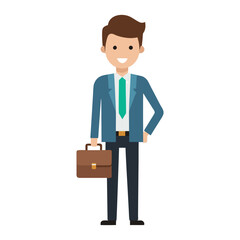 businessman with briefcase vector illustration